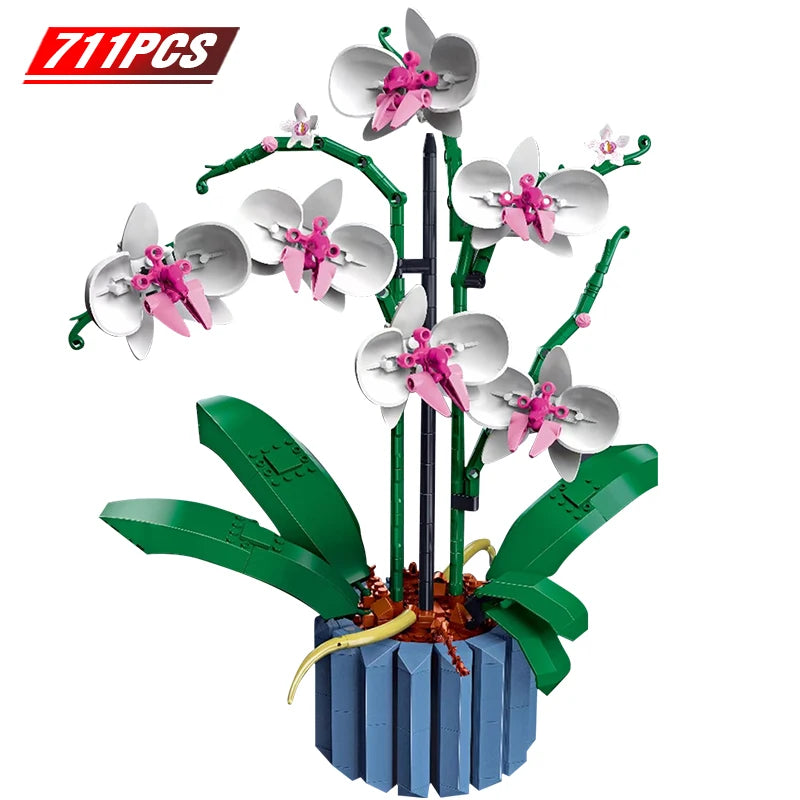 Orchid Flower Bouquet 10311 Plant Decor Building Set for Adults; Build an Orchid Display Piece for the Home or Office