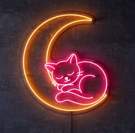 Sleeping Cat Neon Led Sign