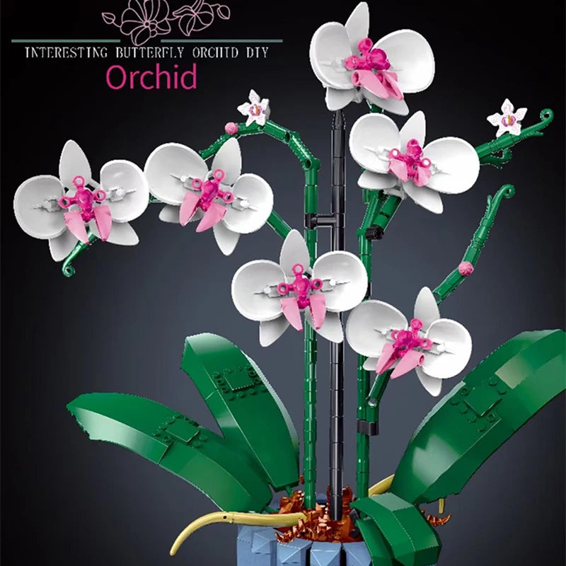 Orchid Flower Bouquet 10311 Plant Decor Building Set for Adults; Build an Orchid Display Piece for the Home or Office